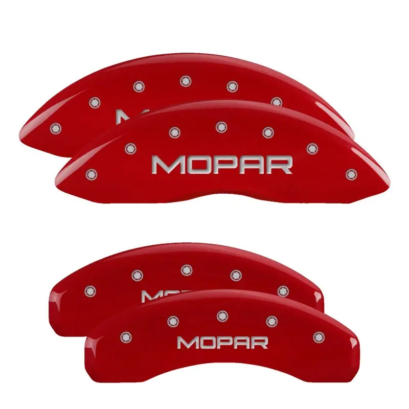 Mgp Engraved Caliper Covers For 2019 Ram 1500 – Red Finish With Silver Char & Mopar Branding 1