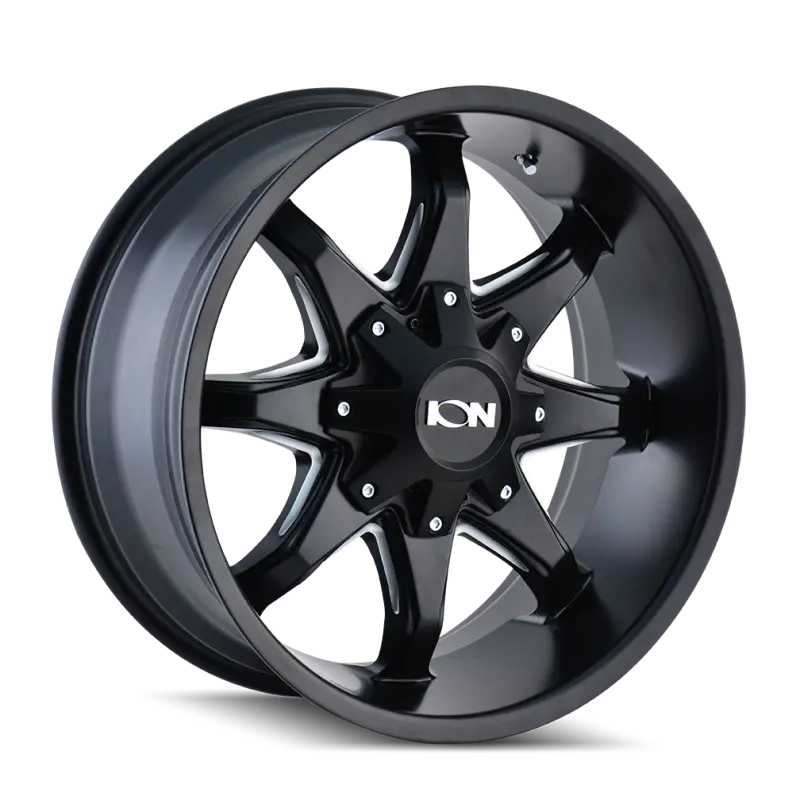 Ion Type 181 Forged Alloy Wheel – 20X9", 8X165.1 Bolt Pattern, -12Mm Offset, 130.8Mm Hub Bore, Satin Black/Milled Spoke 1