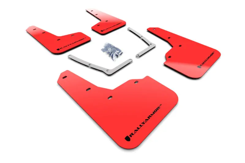 Rally Armor Ur-Series Red Mud Flaps With Black Logo – Fit 2016–2019 Honda Civic Si 1