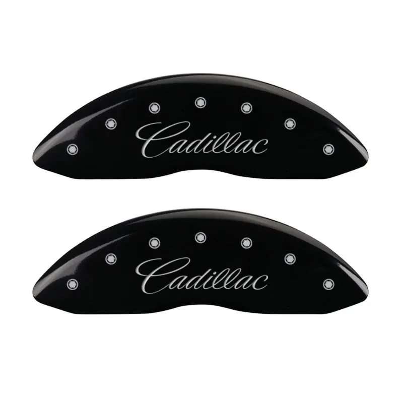 Mgp Engraved Caliper Cover Set For Cadillac Ats – Front Cadillac & Rear Ats Logos, Black Finish With Silver Char 1