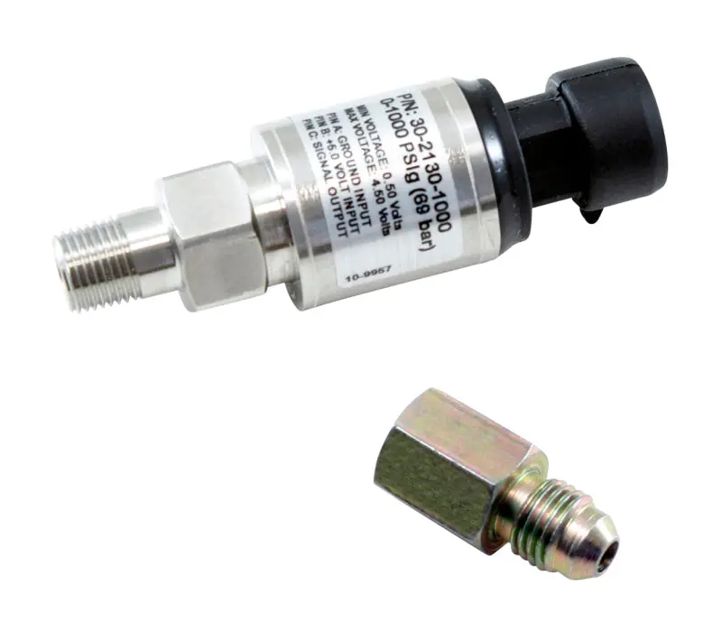 Aem 1000 Psig Stainless Steel Pressure Sensor Kit With 1/8" Npt Male To -4 An Adapter 1