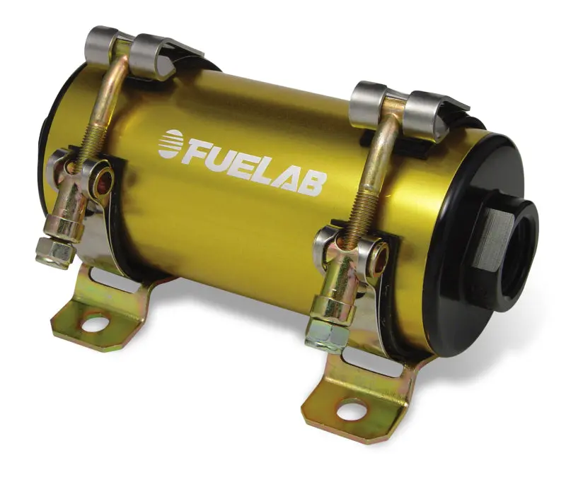 Fuelab Prodigy High-Flow In-Line Fuel Pump With External Bypass – Supports Up To 1800 Hp, Gold Anodized 1