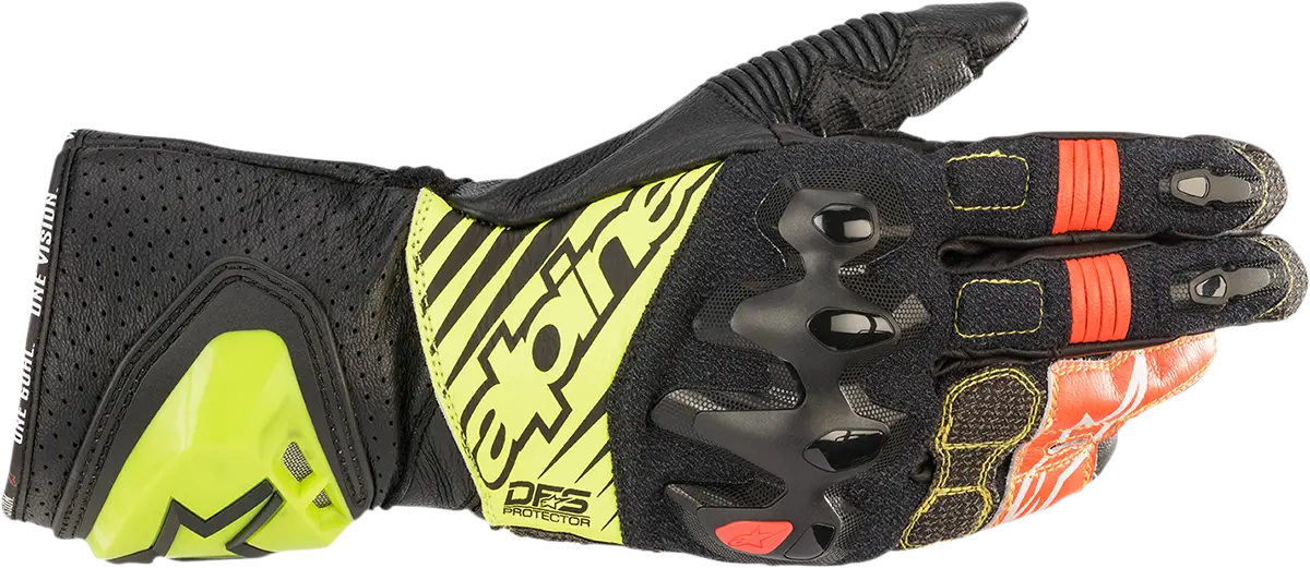 Alpinestars Gp Tech V2 Racing Gloves – Black/Yellow/White/Red, Medium (Model 3556622-1503-M) 1