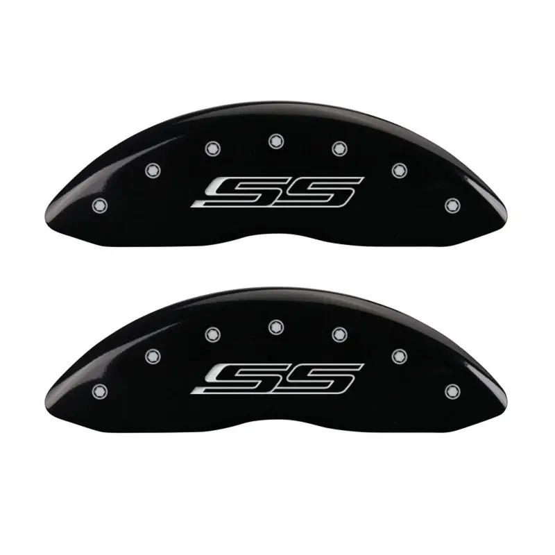 Mgp Engraved Caliper Covers – Front & Rear, Black Finish W/ Silver Chrome Accents (Gen 5 & Ss Models) 1