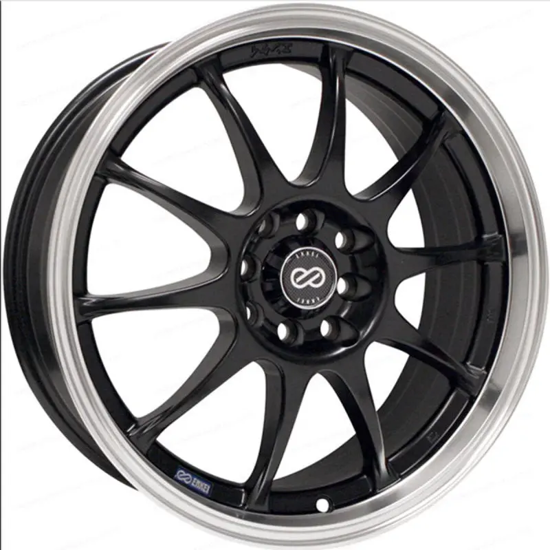 Enkei J10 Matte Black Wheel With Machined Lip – 17X7 Inches, 5X100 Bolt Pattern, 38Mm Offset 1