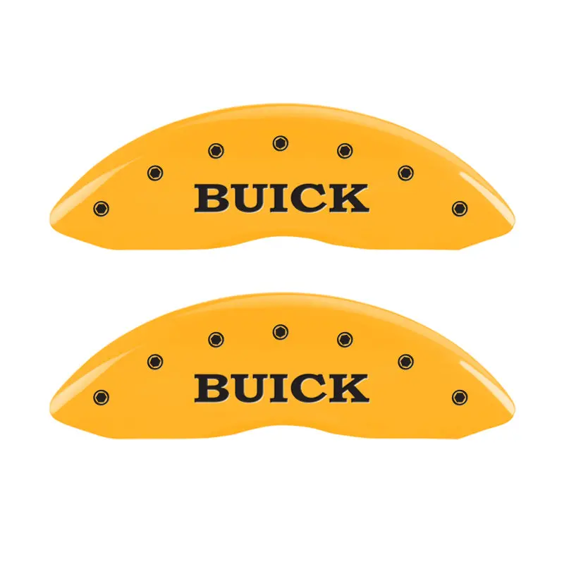 Mgp Engraved Caliper Covers – Front (Buick Logo), Rear (Yellow Finish), For 2007 Buick Lucerne 1