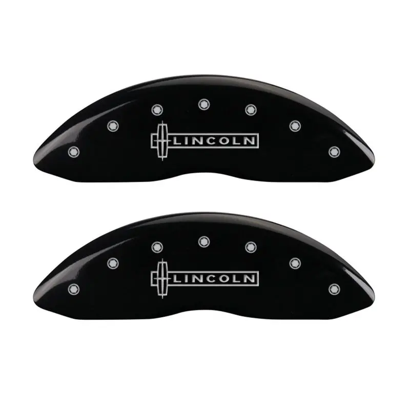Mgp Engraved 4-Piston Caliper Covers – Front: Lincoln Logo, Rear: Star Emblem, Black Finish With Silver Accents 1