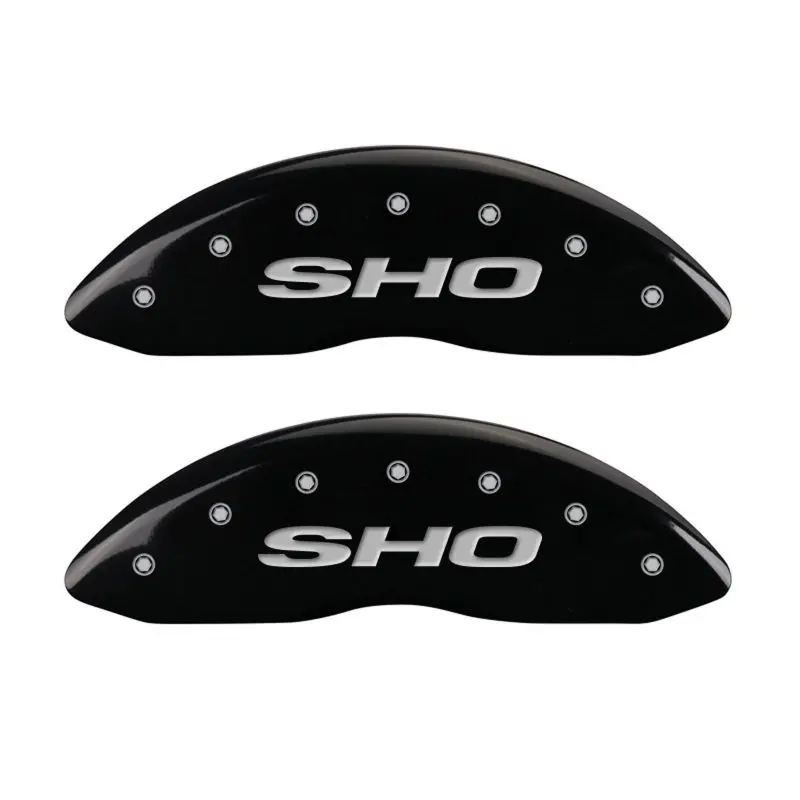 Mgp 4 Caliper Covers Engraved Front & Rear Sho Black Finish Silver Ch 1