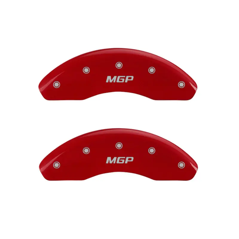 Mgp Engraved Brake Caliper Covers – Front And Rear, Red Finish With Silver Text For Compatible Vehicles 1