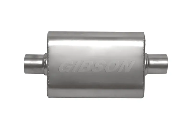 Gibson Superflow Cft Center/Center Oval Muffler – 4"×9"×18", Dual 2.5" Stainless Steel Inlet/Outlet 1