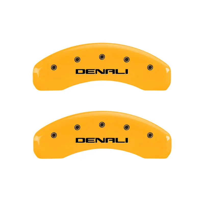 Mgp 4 Caliper Covers Engraved Front & Rear Denali Yellow Finish Black Char 2016 Gmc Canyon 1