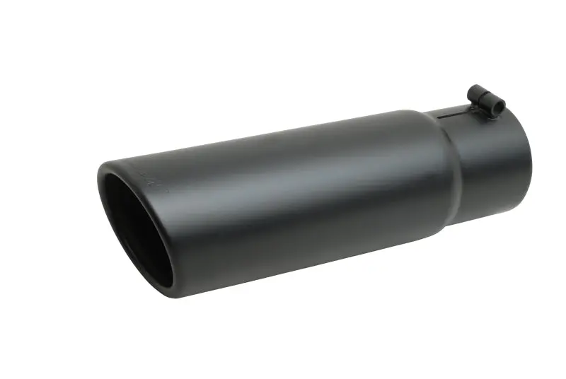 Gibson Black Ceramic Rolled-Edge Slash-Cut Exhaust Tip — 5" Od, 2.5–2.75" Inlet, 12" Length 1