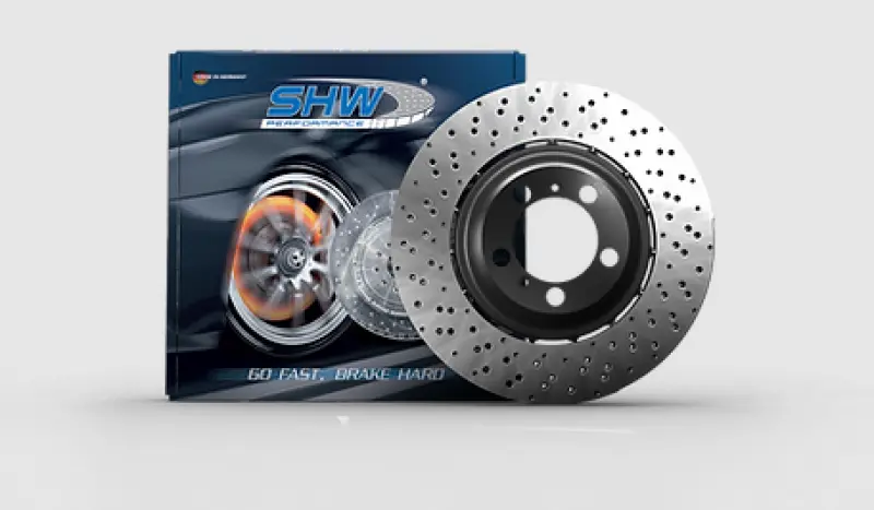 Shw Rear Cross-Drilled Lightweight Brake Rotors – For 2015–2019 Ford Mustang Shelby Gt350 5.2L (Production Through Feb 4, 2019) 1
