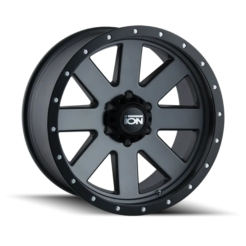 Ion Type 134 18X9 / 8X180 Bp / 0Mm Offset / 124.1Mm Hub Matte Gunmetal/Black Beadlock Wheel 1
