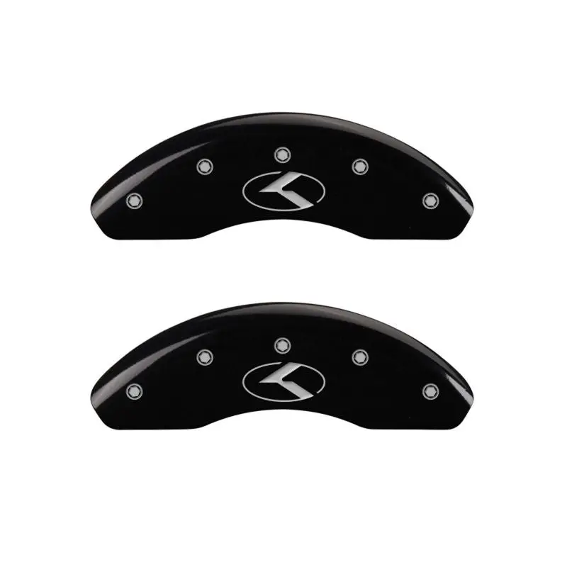 Mgp Engraved 4-Piston Caliper Covers – Front & Rear, Kia/Hyundai-Specific, Black With Silver Accent 1