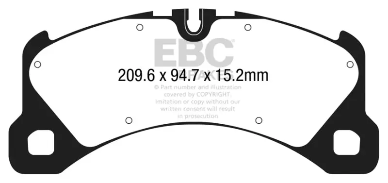 Ebc Yellowstuff High-Friction Front Brake Pads For 2014+ Porsche Macan 3.0L Twin-Turbo (Cast Iron Rotors) 1