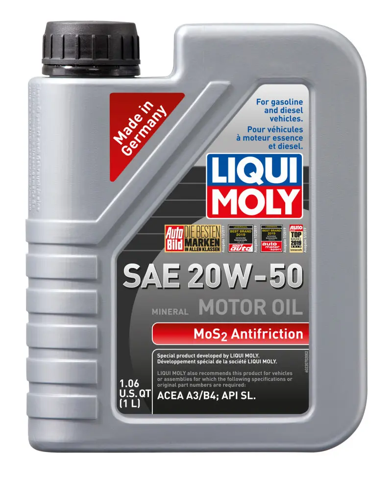 Liqui Moly Mos2 Anti-Friction Motor Oil 20W-50 – 1 Liter Bottle 1