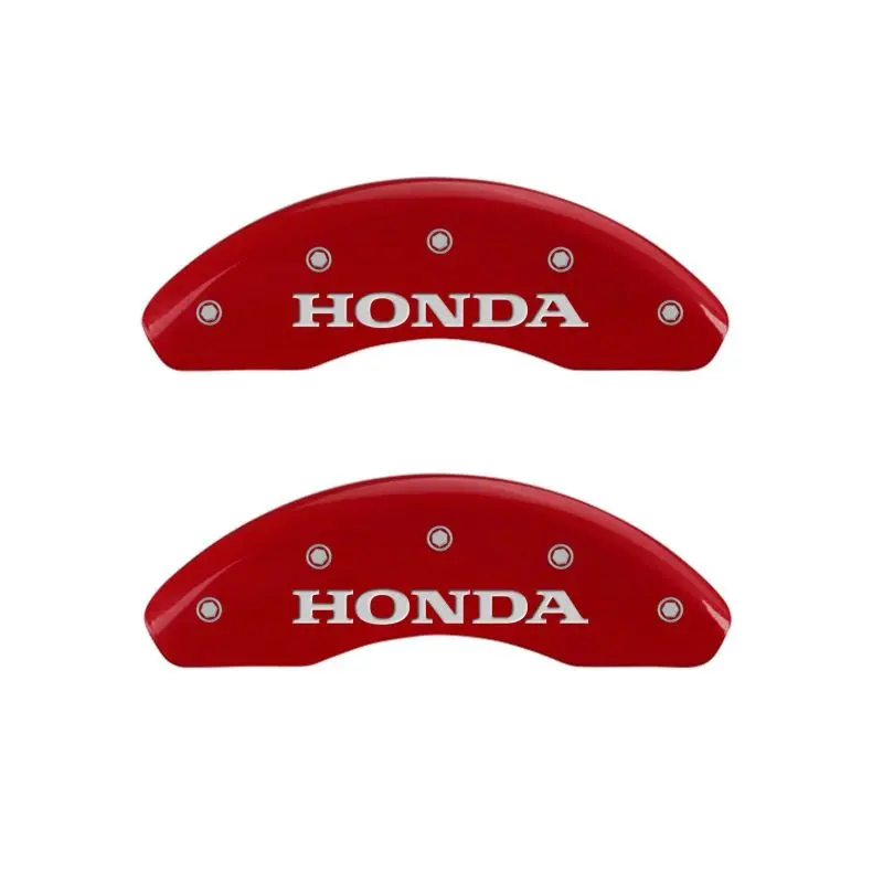 Mgp Engraved 4-Piston Caliper Covers – Front (Honda Logo), Rear (H Emblem), Red Finish W/ Silver Chrome Accents 1
