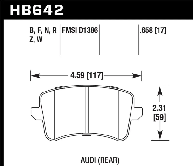 Hawk Hps Street Performance Rear Brake Pads For 2009–2010 Audi A4/A5/Q5/S4/S5 (Quattro Models) 1