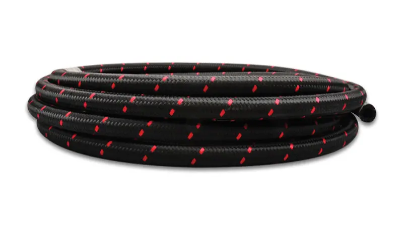 Vibrant -12 An Two-Tone Black/Red Nylon Braided Flex Hose (10 Foot Roll) 2