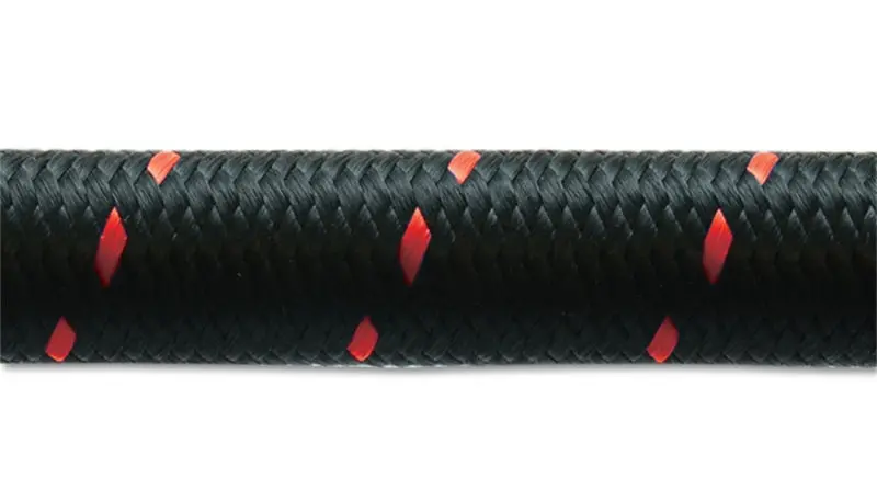 Vibrant -12 An Two-Tone Black/Red Nylon Braided Flex Hose (10 Foot Roll) 1