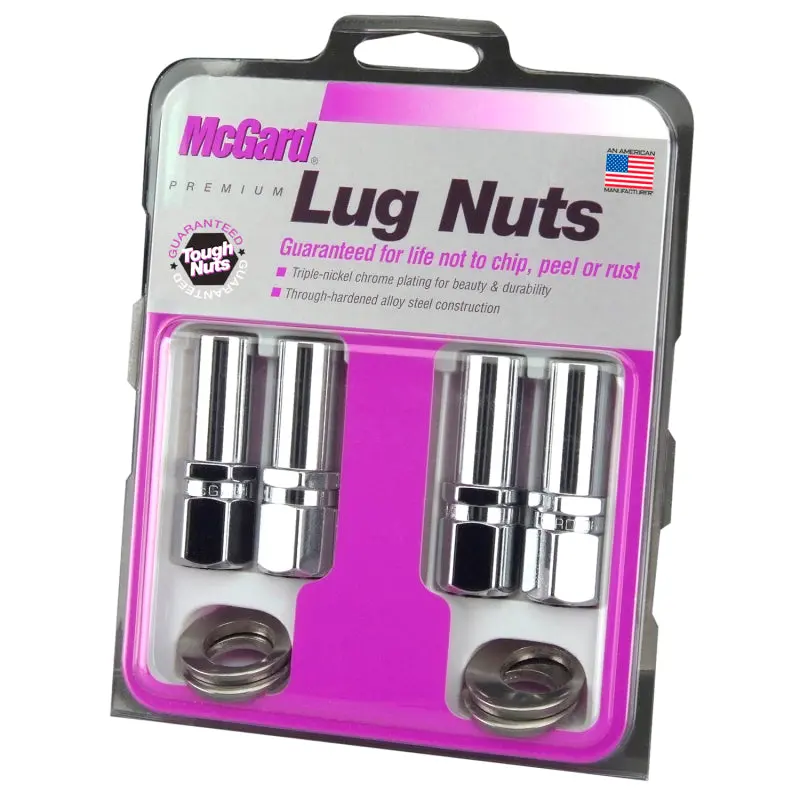 Mcgard Drag Racing Hex Lug Nuts – Chrome, 1/2"-20 Thread, 13/16" Hex, 2.475" Shank (4-Pack) 1