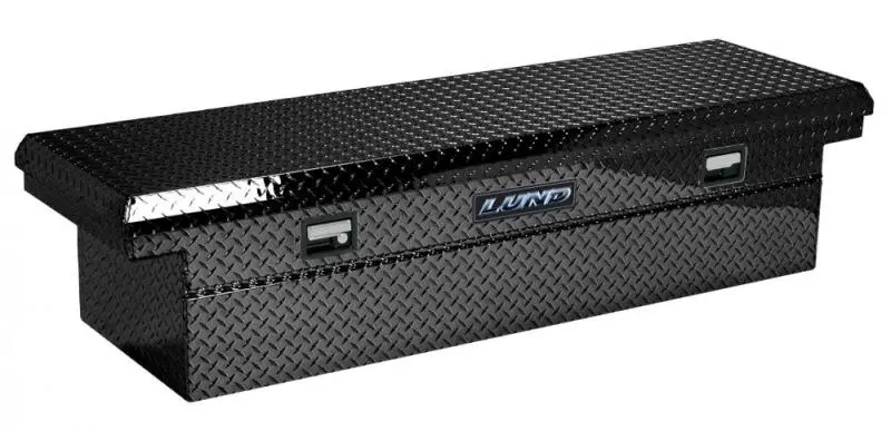 Lund Universal Heavy-Duty Aluminum Cross-Bed Toolbox – Single Lid, 28" Length, Matte Black Finish 1
