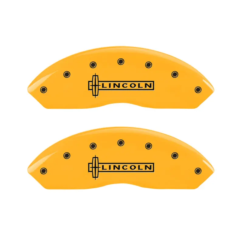 Mgp 4 Caliper Covers Engraved Front & Rear Lincoln Yellow Finish Black Char 2009 Lincoln Mkx 1