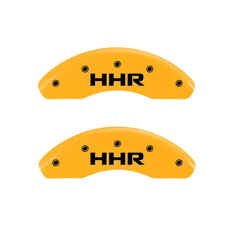 Mgp Engraved 2-Piston Caliper Covers — Yellow Finish With Black Char, Fits 2010 Chevrolet Hhr 1