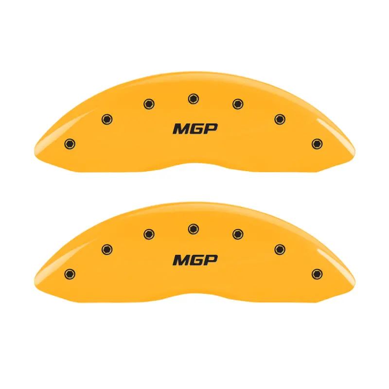 Mgp 4 Caliper Covers Engraved Front & Rear Mgp Yellow Finish Black Ch 1