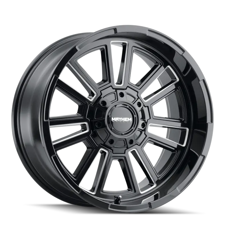 Mayhem Apollo Alloy Wheel – 20X9", 8X165.1 Bolt Pattern, 18Mm Offset, 125.2Mm Hub Bore, Black With Milled Spokes 1