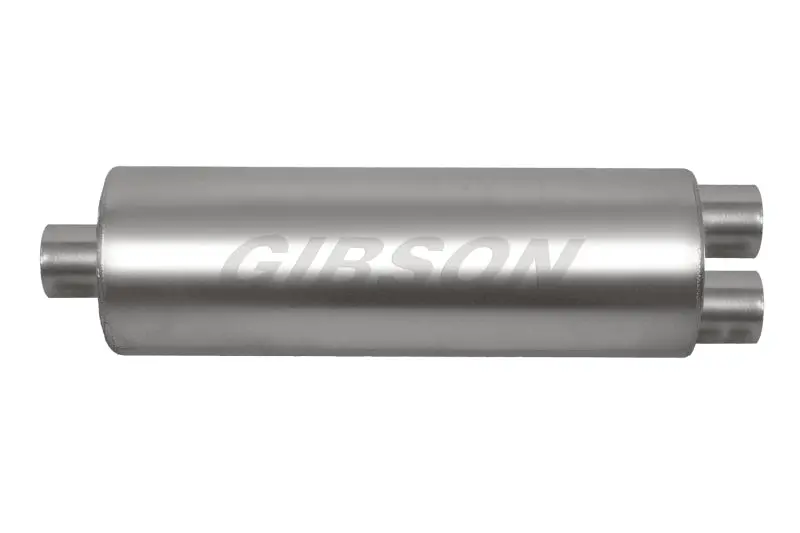 Gibson Sft Superflow Dual Exhaust Muffler — 7" X 19", 3" Inlet / 2.5" Outlet, Stainless Steel 1