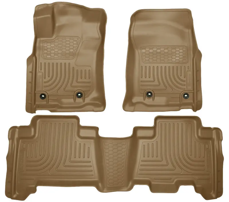 Husky Liners Weatherbeater Floor Mats For 2013 Toyota 4Runner – Tan, Front & Second Row 1